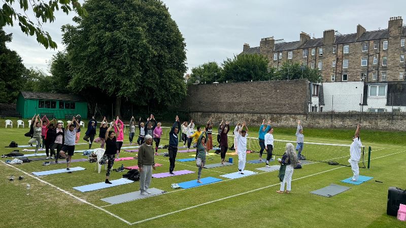 Celebrated International Day Of Yoga at Grange Cricket Club, Edinburgh